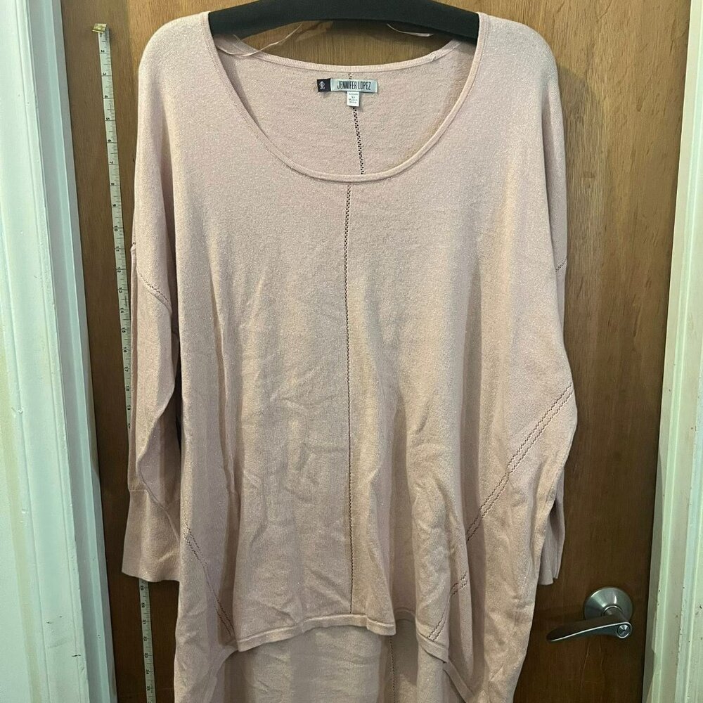 Size 3X - Jennifer Lopez - NWT - Sparkly Pale Pink Long Sleeve Sweater